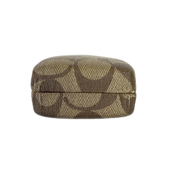 Coach Signature Tan Brown Rectangle Hard Clamshell Eyeglasses Sunglasses Case - Picture 6 of 11